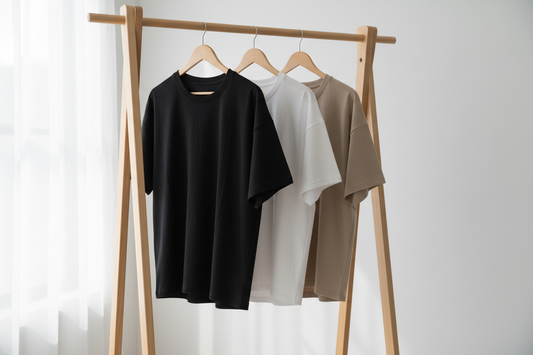 Premium Oversized T-Shirt Combo (Pack of 3) - Black, White, Beige