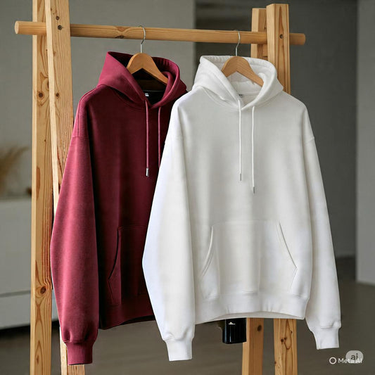 Combo of two Stylish Unisex solid Hoodies best for winters